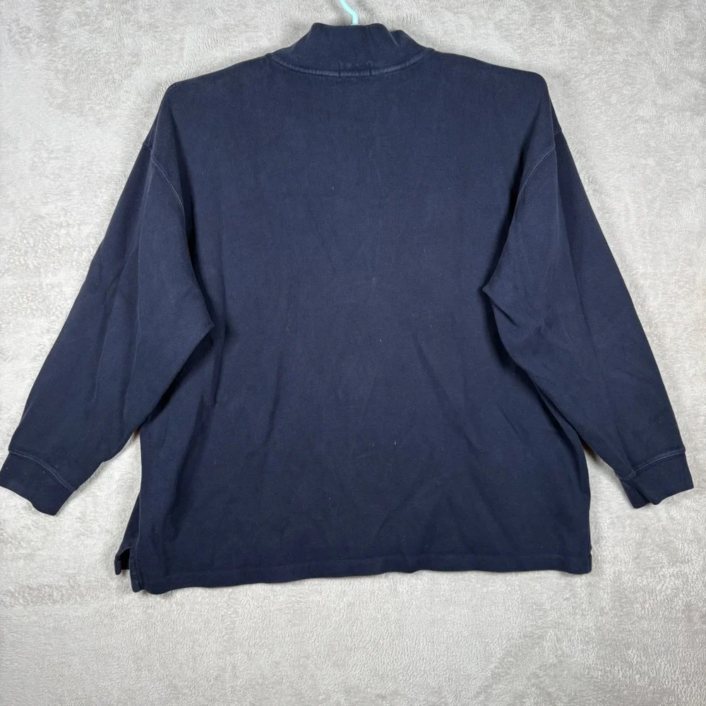 Polo Ralph Lauren Quarter Zip Pullover Mens 3XB Navy Blue Cotton Pony Sweater